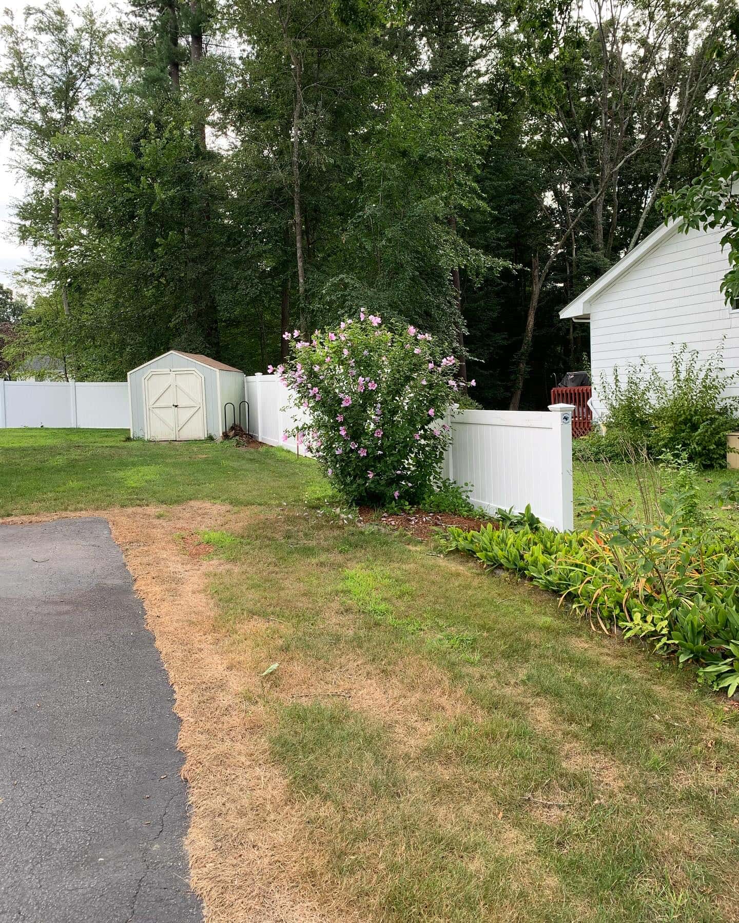 Wood fence installation in Holliston, Massachusetts