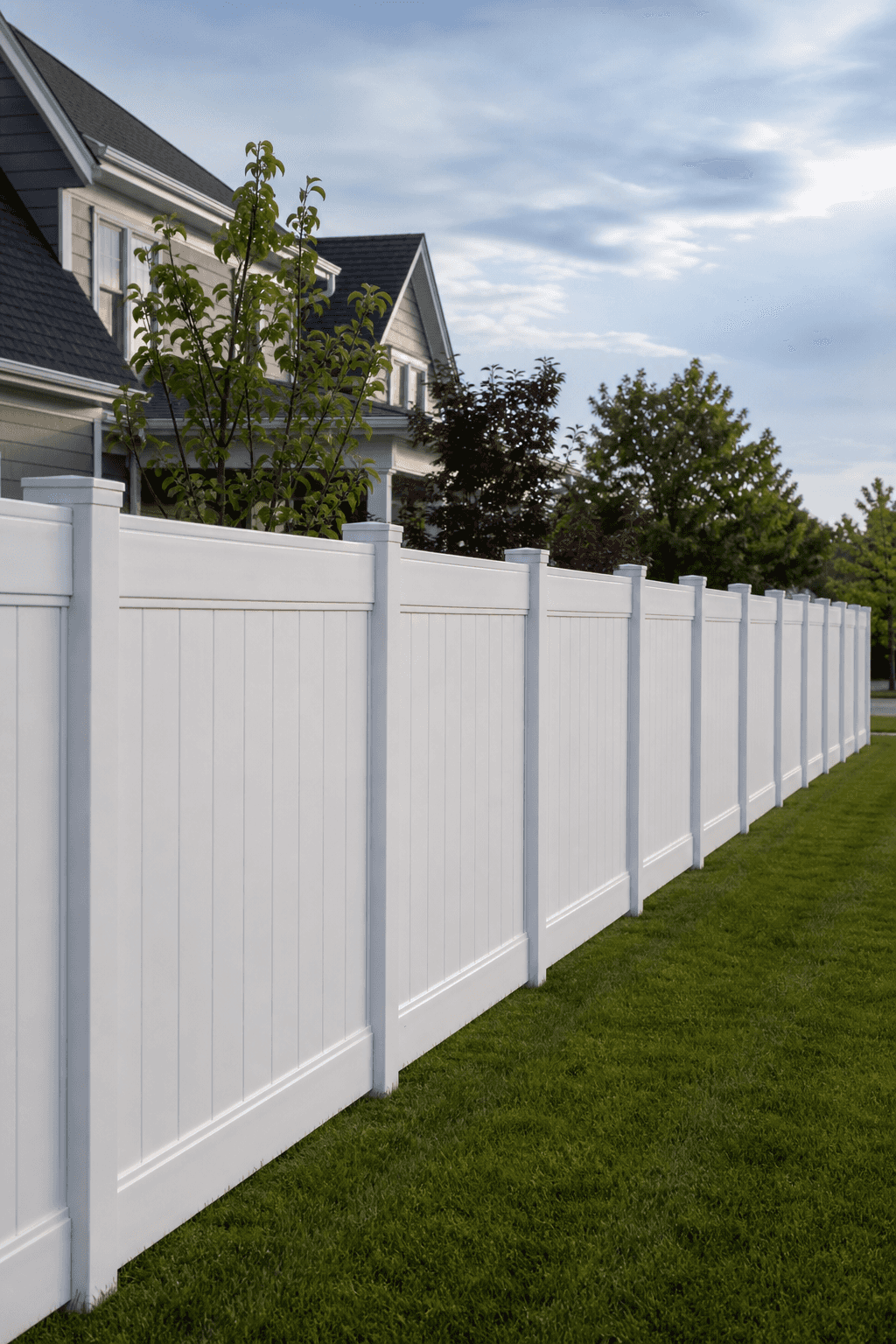 White vinyl fence