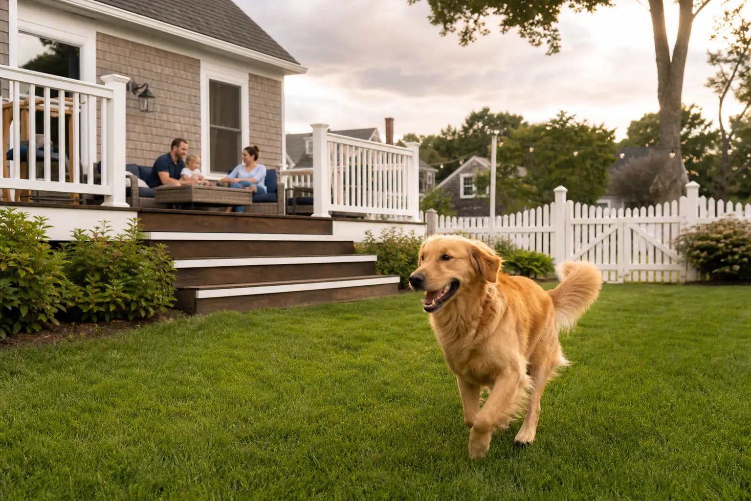 Secure backyard fence designed for pets